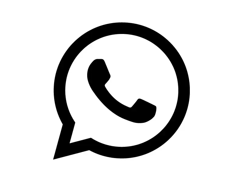 WhatsApp black line outline icon vector free download